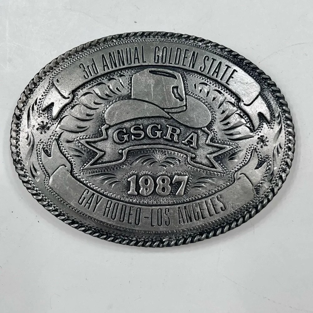 Gay Rodeo Los Angeles 4th Annual Golden State Metal Belt Buckle Limited 56/100